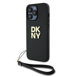 DKNY DKHCP14LPBSWSK IPHONE 14 PRO 6.1" BLACK/BLACK HARDCASE WRIST STRAP STOCK LOGO
