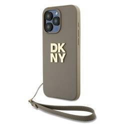 DKNY DKHCP15LPBSWSE IPHONE 15 PRO 6.1" BEIGE/BEIGE HARDCASE WRIST STRAP STOCK LOGO