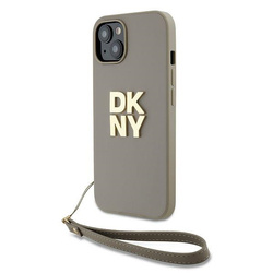 DKNY DKHCP15MPBSWSE IPHONE 15 PLUS 6.7" BEIGE/BEIGE HARDCASE WRIST STRAP STOCK LOGO