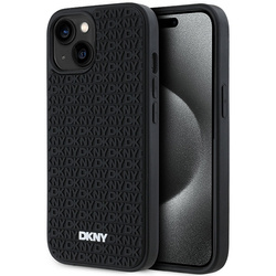 DKNY DKHCP15S3DRPWK IPHONE 15 / 14 / 13 6.1" BLACK/BLACK HARDCASE 3D RUBBER REPEAT PATTERN