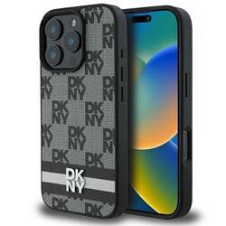 DKNY DKHCP16LPCPTSSK iPhone 16 Pro 6.3"  czarny/black hardcase Checkered Pattern & Printed Stripes