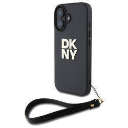 DKNY DKHCP16SPBSWSK iPhone 16 6.1"        czarny/black hardcase Wrist Strap Stock Logo