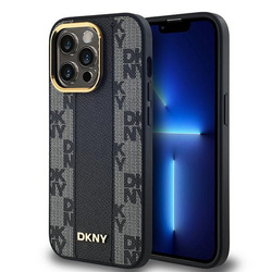 DKNY DKHMP13LPCPVSLK IPHONE 13 PRO / 13 6.1" BLACK/BLACK HARDCASE LEATHER CHECKERED MONO PATTERN MAGSAFE