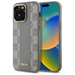 DKNY DKHMP14XPCPVSLE iPhone 14 Pro Max 6.7" beżowy/beige hardcase Leather Checkered Mono Pattern MagSafe