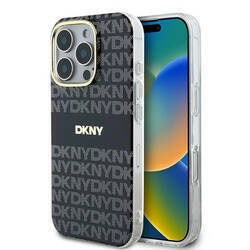 DKNY DKHMP16XHRHSEK iPhone 16 Pro Max 6.9" czarny/black hardcase Repeat Texture Pattern With Stripe