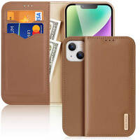 DUX DUCIS HIVO IPHONE 15 PLUS WALLET CASE WITH RFID BLOCKING - BROWN