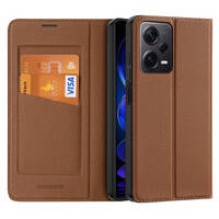 DUX DUCIS SKIN X2 CASE FOR XIAOMI REDMI NOTE 12 PRO+ FLIP COVER WALLET STAND BROWN