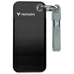 Dysk Zewnętrzny Verbatim Pocket SSD 1TB   - brelok do kluczy z kablem USB-C 3.2 gen.2 czarno-szary/black-grey 32190