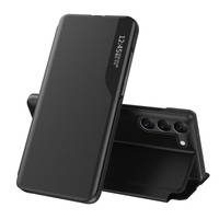 ECO LEATHER VIEW CASE CASE FOR SAMSUNG GALAXY S23 WITH A FLIP STAND BLACK