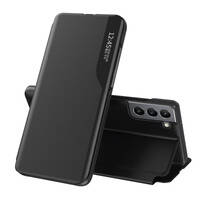 ECO LEATHER VIEW CASE ELEGANT CASE WITH A FLIP COVER AND STAND FUNCTION FOR SAMSUNG GALAXY S22 + (S22 PLUS) BLACK