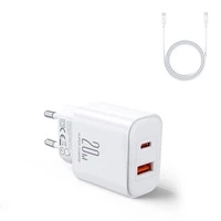 EU Joyroom JR-TCF05 20W USB-A USB-C charger + USB-C cable - white