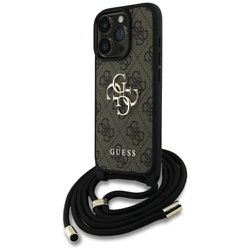 Etui Guess 4G Big Logo Cord Stap          Crossbody do iPhone 16 Pro brązowy