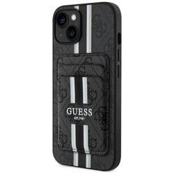 Etui Guess 4G Stripes z portfelem         Magsafe do iPhone 15 czarny