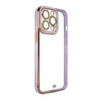 FASHION CASE FOR IPHONE 12 PRO GOLD FRAME GEL COVER PURPLE