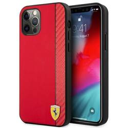 FERRARI FESAXHCP12MRE IPHONE 12/12 PRO 6.1" RED HARDCASE ON TRACK CARBON STRIPE