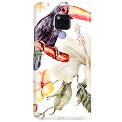 FUNNY CASE OVERPRINT TOUCAN AND FLOWER HUAWEI MATE 20 X