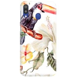 FUNNY CASE OVERPRINT TOUCAN AND FLOWER SAMSUNG GALAXY M20