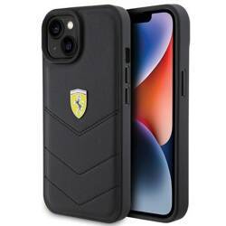 Ferrari FEHCP15SRDUK iPhone 15 / 14 / 13  6.1" czarny/black hardcase Quilted Metal Logo