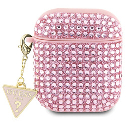 GUESS GUA2HDGTPPPP AIRPODS 1/2 COVER PINK/PINK RHINESTONE TRIANGLE CHARM