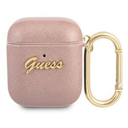GUESS GUA2SASMP AIRPODS 1/2 COVER PINK/PINK SAFFIANO SCRIPT METAL COLLECTION