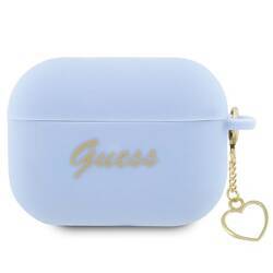 GUESS GUAP2LSCHSB AIRPODS PRO 2 (2022/2023) BLUE COVER/BLUE SILICONE CHARM HEART COLLECTION