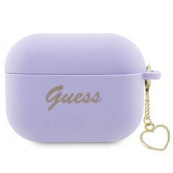 GUESS GUAP2LSCHSCHS AIRPODS PRO 2 (2022/2023) COVER PURPUROWY/PURPLE SILICONE CHARM HEART COLLECTION