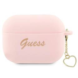 GUESS GUAP2LSCHSP AIRPODS PRO 2 (2022/2023) COVER PINK/PINK SILICONE CHARM HEART COLLECTION