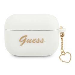 GUESS GUAPLSCHSH AIRPODS PRO COVER BIAŁY/WHITE SILICONE CHARM HEART COLLECTION