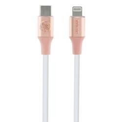 GUESS GUCLLALRGDP USB-C CABLE - LIGHTNING 1.5M FAST CHARGING PINK/PINK EBOSSED LOGO