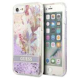 GUESS GUHCI8LFLSU IPHONE SE 2022 / SE 2020 / 7/8 PURPLE / PURPLE HARDCASE FLOWER LIQUID GLITTER