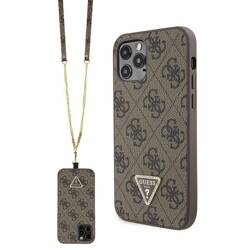 GUESS GUHCP12MP4TDSCPW IPHONE 12/12 PRO 6.1 "BROWN / BROWN HARDCASE CROSSBODY 4G METAL LOGO