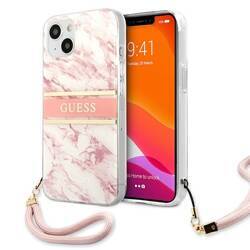 GUESS GUHCP13SKMABPI IPHONE 13 MINI 5.4 "PINK/PINK HARDCASE MARBLE STRAP COLLECTION