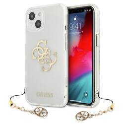 GUESS GUHCP13SKS4GGO IPHONE 13 MINI 5.4 "TRANSPARENT HARDCASE 4G GOLD CHARMS COLLECTION