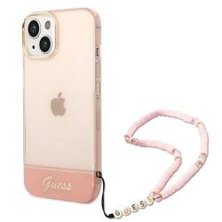 GUESS GUHCP14SHGCOHP IPHONE 14/15/13 6.1 "PINK / PINK HARDCASE TRANSLUENT PEARL STRAP
