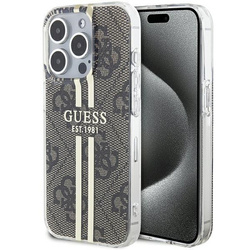 GUESS GUHCP15LH4SGW IPHONE 15 PRO 6.1 "BROWN/BROWN HARDCASE IML 4G GOLD STRIPE