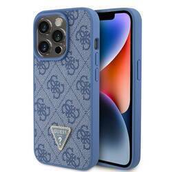 GUESS GUHCP15LP4TDPB IPHONE 15 PRO 6.1 "BLUE/BLUE HARDCASE LEATHER 4G TRIANGLE STRASS