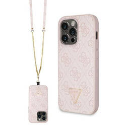 GUESS GUHCP15LP4TDSCPP IPHONE 15 PRO 6.1 "PINK/PINK HARDCASE CROSSBODY 4G METAL LOGO