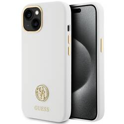 GUESS GUHCP15SM4DGPH IPHONE 15/14/13 6.1 "BIAŁY / WHITE HARDCASE SILICONE STRASS 4G LOGO