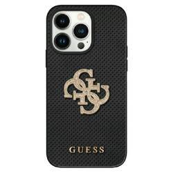 GUESS GUHCP15SP4LGK IPHONE 15/14/13 6.1 "BLACK / BLACK HARDCASE LEATHER PERFORATED 4G GLITTER LOGO