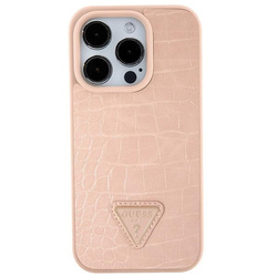 GUESS GUHCP15SPCRTHCP IPHONE 15/14/13 6.1 "PINK / PINK HARDCASE CROCO TRIANGLE METAL LOGO