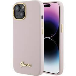 GUESS GUHCP15SSMBSLP IPHONE 15/14/13 6.1 "PINK / PINK HARDCASE SILICONE SCRIPT METAL LOGO & FRAME