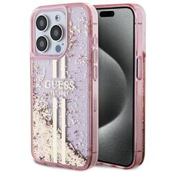 GUESS GUHCP15XLFCSEGP IPHONE 15 PRO MAX 6.7 "PINK/PINK HARDCASE LIQUID GLITTER GOLD STRIPES