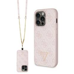 GUESS GUHCP15XP4TDSCPP IPHONE 15 PRO MAX 6.7 "PINK/PINK HARDCASE CROSSBODY 4G METAL LOGO