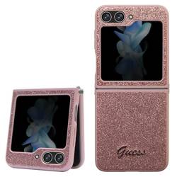 GUESS GUHCZF5HGGSHP F731 WITH FLIP5 PINK/PINK HARDCASE GLITTER SCRIPT