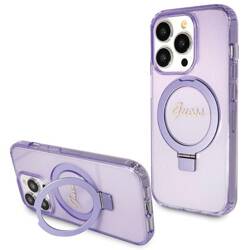 GUESS GUHMP13XHRSGU IPHONE 13 PRO MAX 6.1 "PURPLE/PURPLE HARDCASE RING STAND SCRIPT GLITTER MAGSAFE