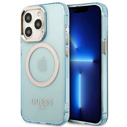 GUESS GUHMP13XHTCMB IPHONE 13 PRO MAX 6.7 "BLUE/BLUE HARD CASE GOLD OUTLINE TRANSLUCENT MAGSAFE