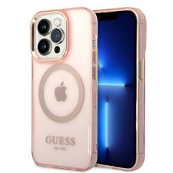 GUESS GUHMP14LHTCMP IPHONE 14 PRO 6.1 "PINK/PINK HARD CASE GOLD OUTLINE TRANSLUENT MAGSAFE