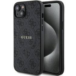 GUESS GUHMP14SG4GFRK IPHONE 14/15/13 6.1 "BLACK / BLACK HARDCASE 4G COLLECTION LEATHER METAL LOGO MAGSAFE