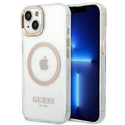 GUESS GUHMP14SHSHTMD IPHONE 14/15/13 6.1 "ZŁOTY / GOLD HARD CASE METAL OUTLINE MAGSAFE