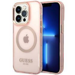 GUESS GUHMP14XHTCMP IPHONE 14 PRO MAX 6.7 "PINK/PINK HARD CASE GOLD OUTLINE TRANSLUENT MAGSAFE